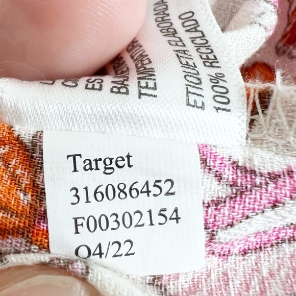 New with Tag Knox Rose Women's Floral Rich Magenta Orange Oversized Boho Blouse - Picture 16 of 16